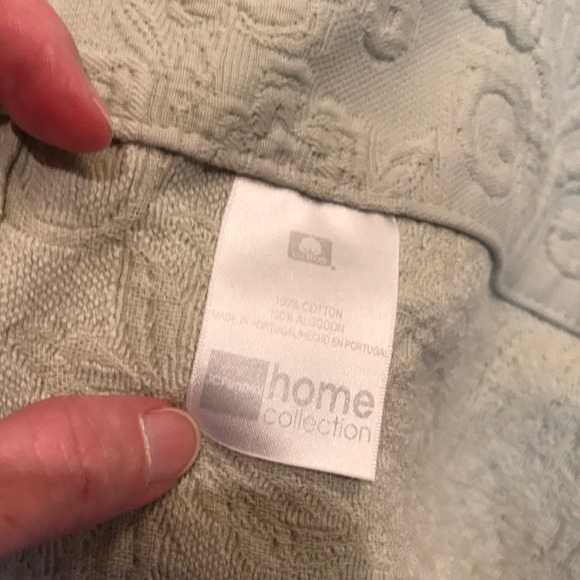 Pair of  Light Green Floral Scroll Curtain Valance/Toppers - Picture 10 of 14